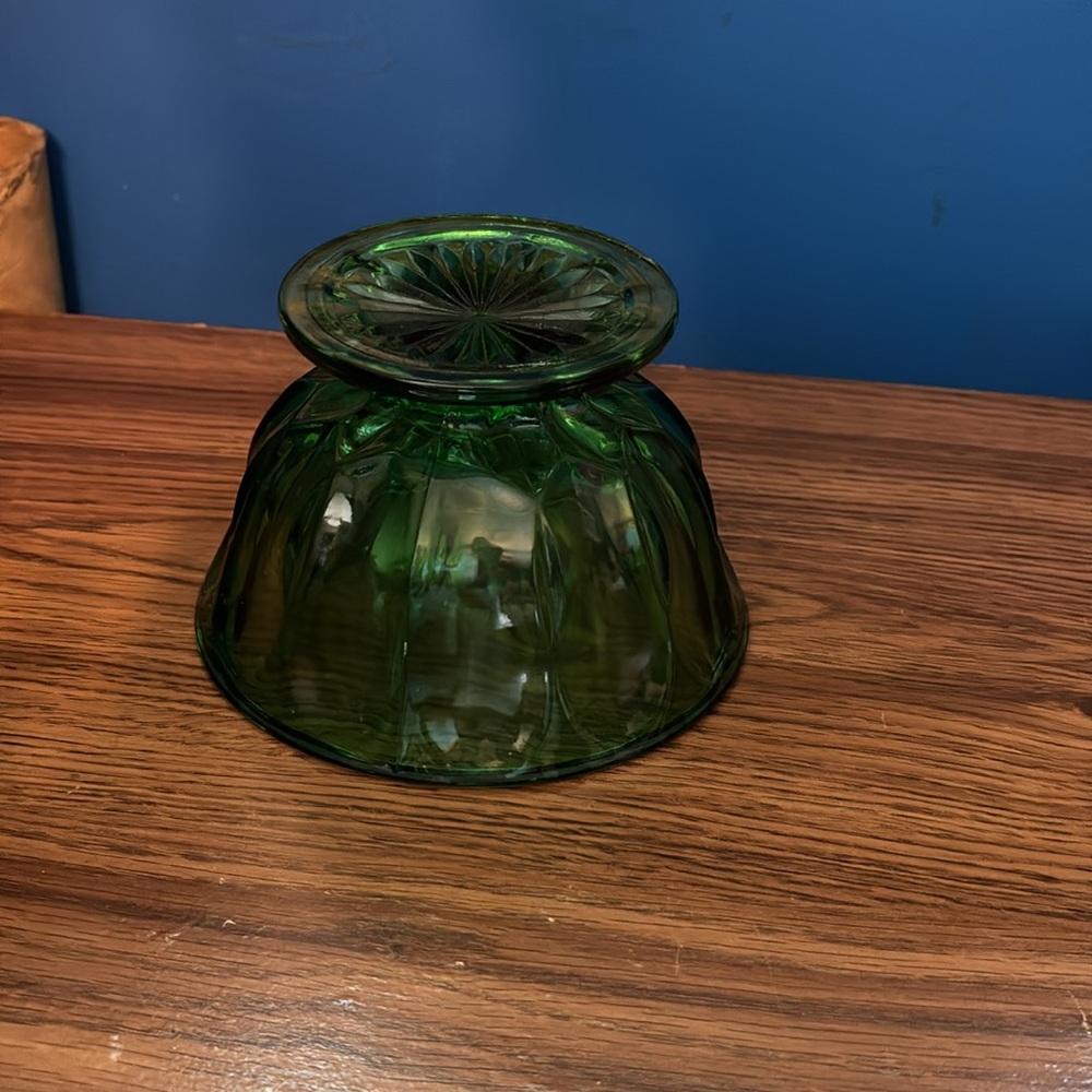 Small Round Green Clear Coffee Table Fruit Bowl Knick Knack Jewelry Ring Holder - Picture 9 of 16
